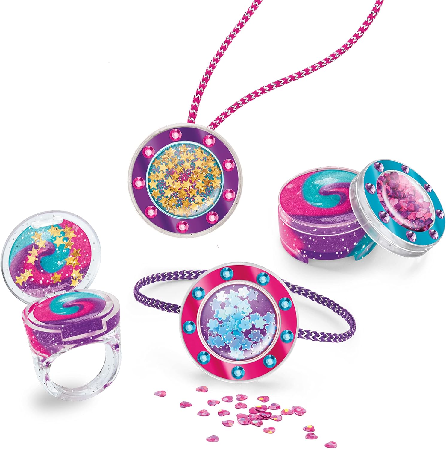 Shimmer 'n Sparkle Glitter & Gem Lip Gloss Lockets DIY Activity Set