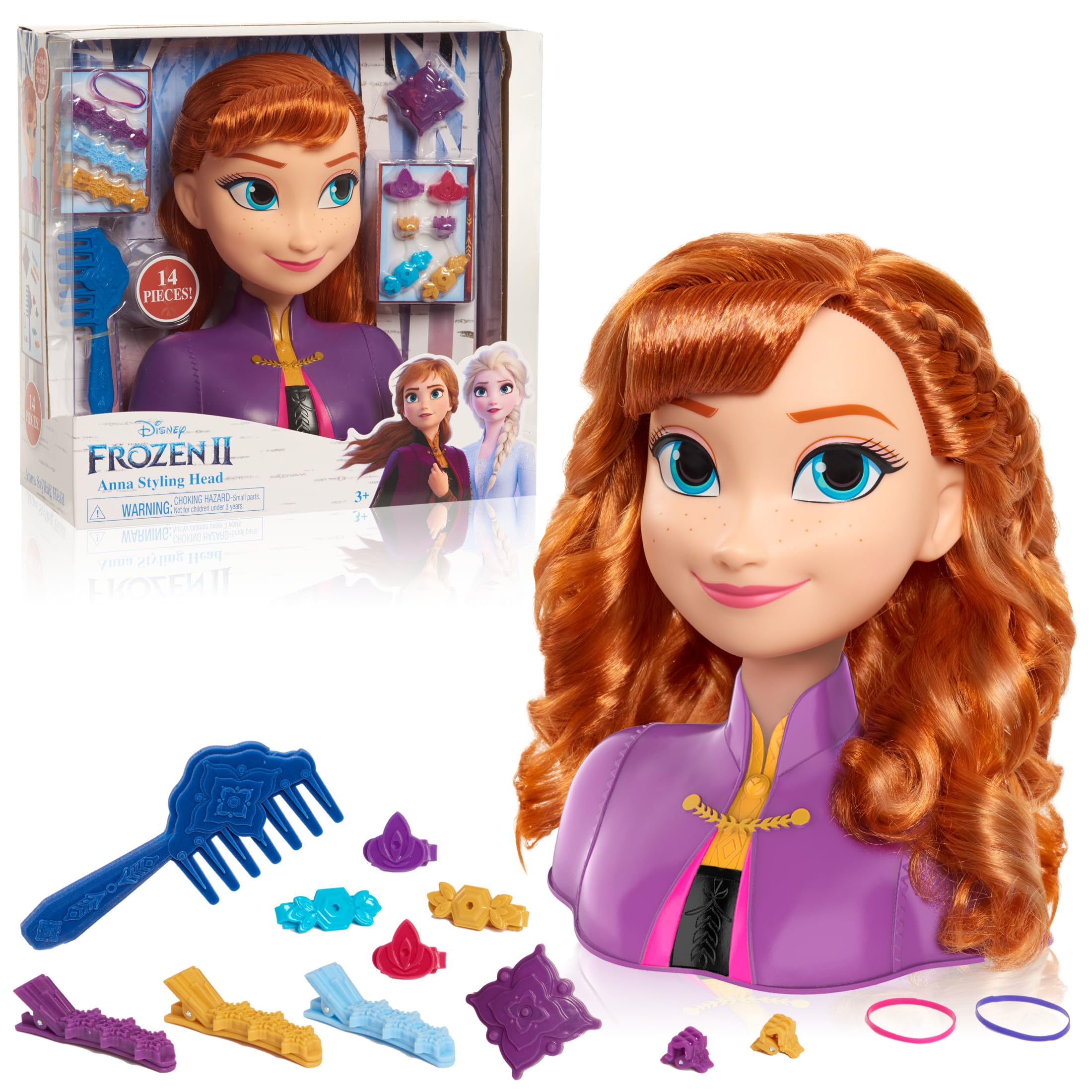 Disney’s Frozen 2 Anna 7.5-inch Styling Head, 17-Pieces