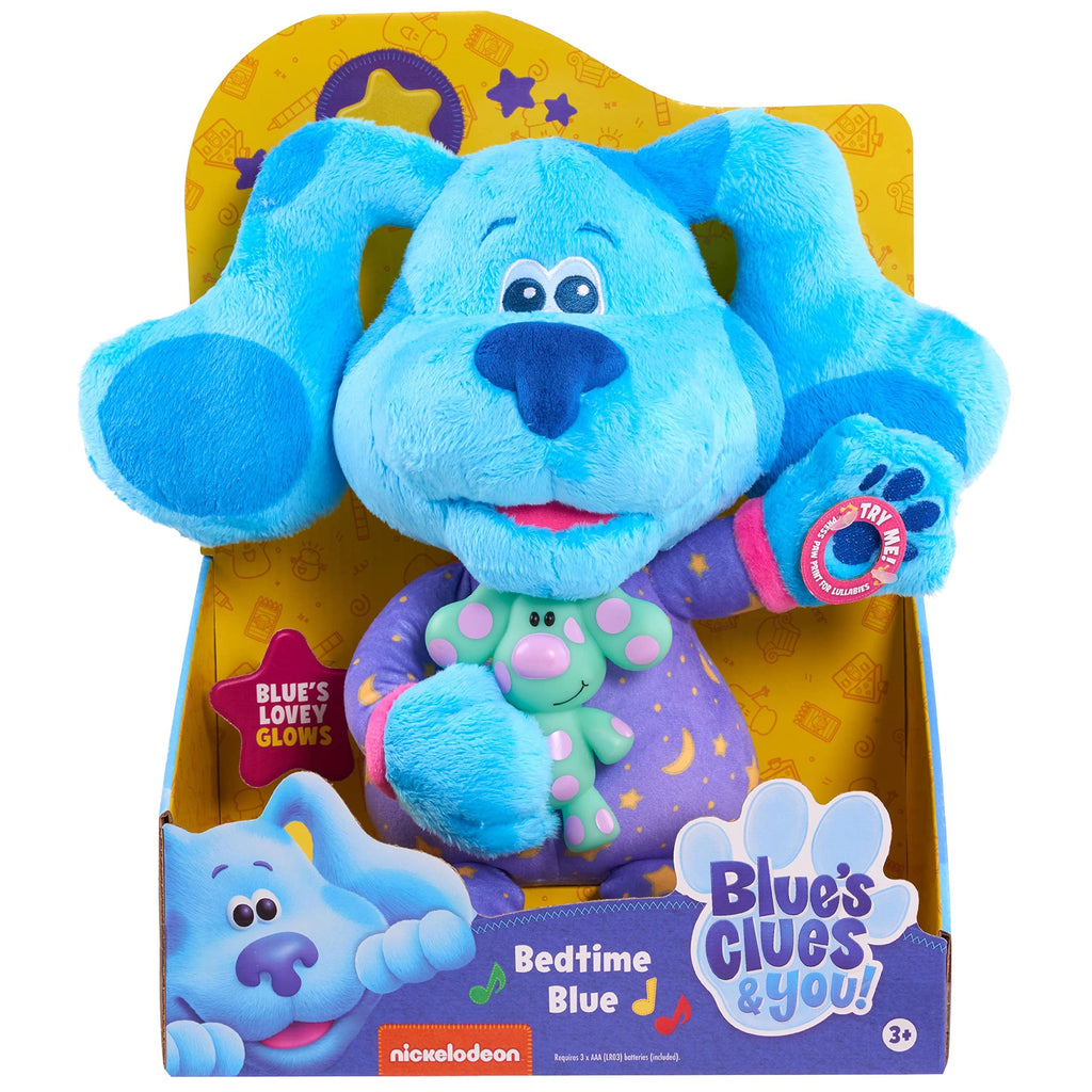 Blue’s Clues & You! Bedtime Blue 13-Inch Plush, Light-Up and Musical Stuffed Animal, Dog, Kids Toys for Ages 3 Up by Just Pla