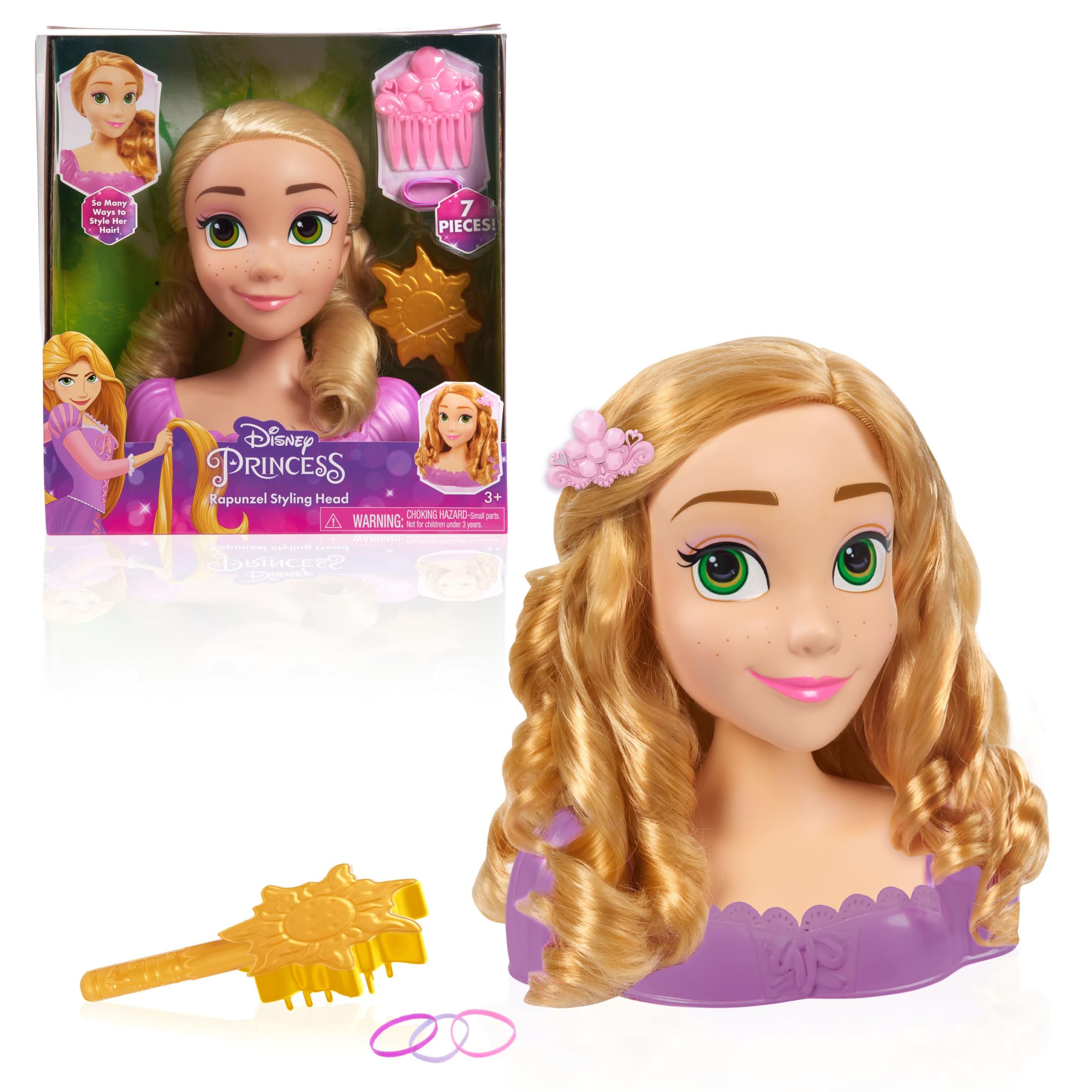 Just Play Disney Princess Rapunzel Hairstyle Head 7 Pieces Pretend Play
