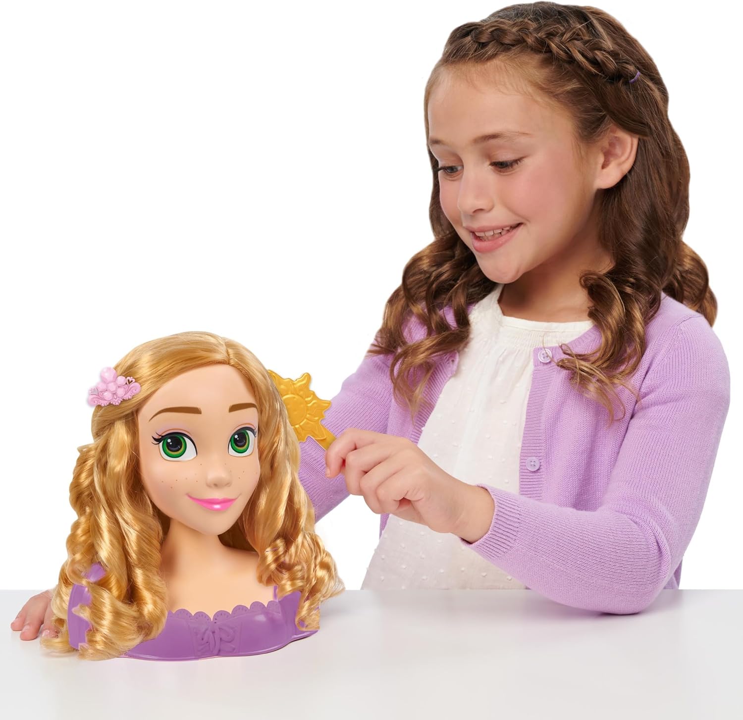 Just Play Disney Princess Rapunzel Hairstyle Head 7 Pieces Pretend Play