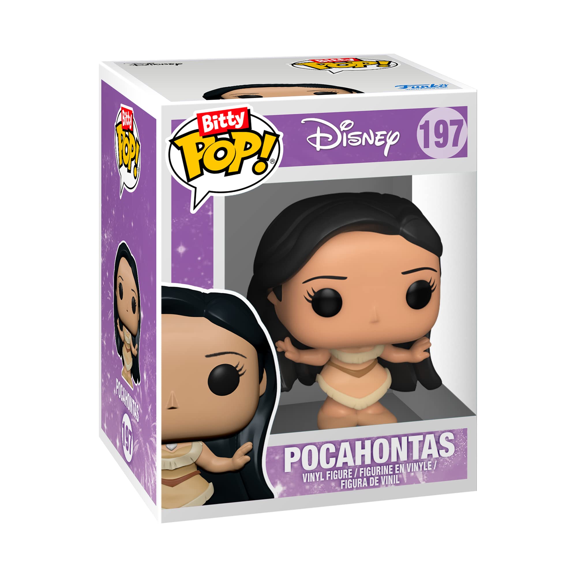 Funko Bitty Pop! Disney Princesses - 4-Pack - Peasant Belle, Pocahontas, Jasmine and A Surprise Mystery Mini Figure - 0.9 Inch (2.2 Cm) Collectable - Stackable Display Shelf Included - Gift Idea
