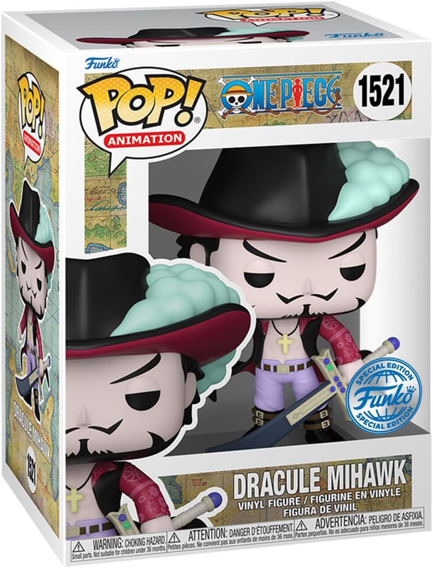 Funko One Piece Dracule Mihawk Exclusive Pop Vinyl Figure 1521, Standard, 77108