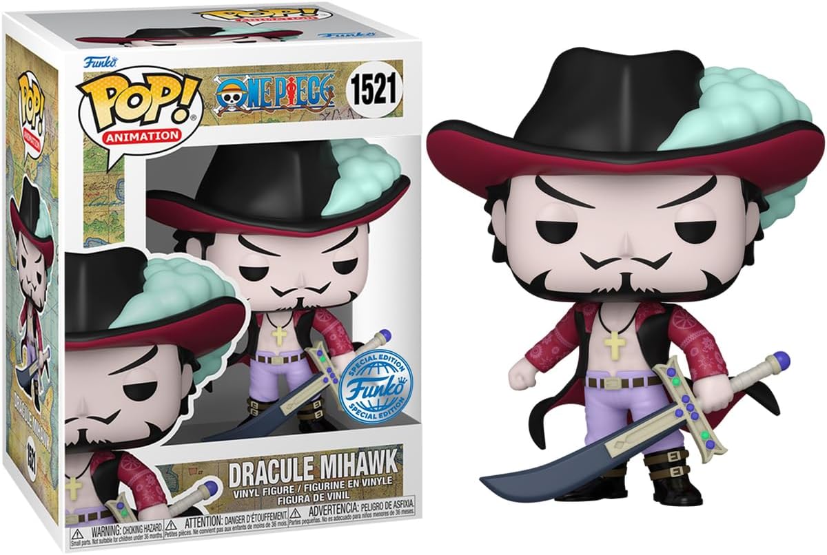 Funko One Piece Dracule Mihawk Exclusive Pop Vinyl Figure 1521, Standard, 77108