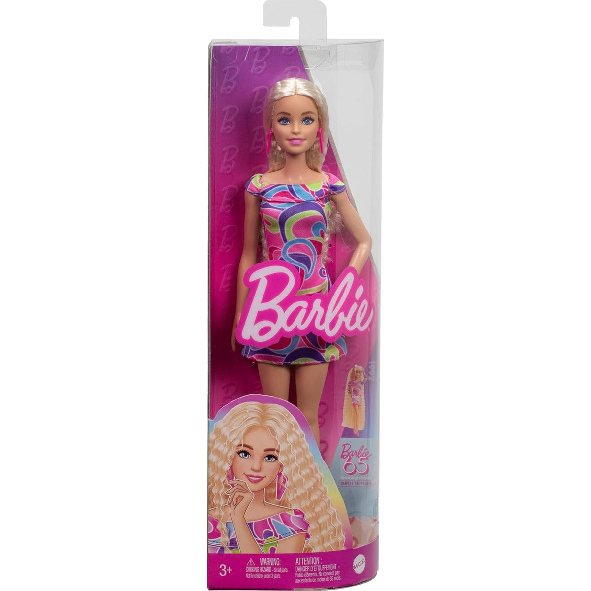 Barbie Fashionistas Doll #223 with Blonde Wavy Hair, Totally Hair-Inspired Dress & Accessories, 65th Anniversary Collectible 