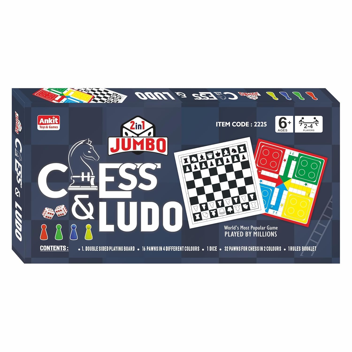 Ankit Toys & Games 2in1 Chess & Ludo Jumbo Game Set