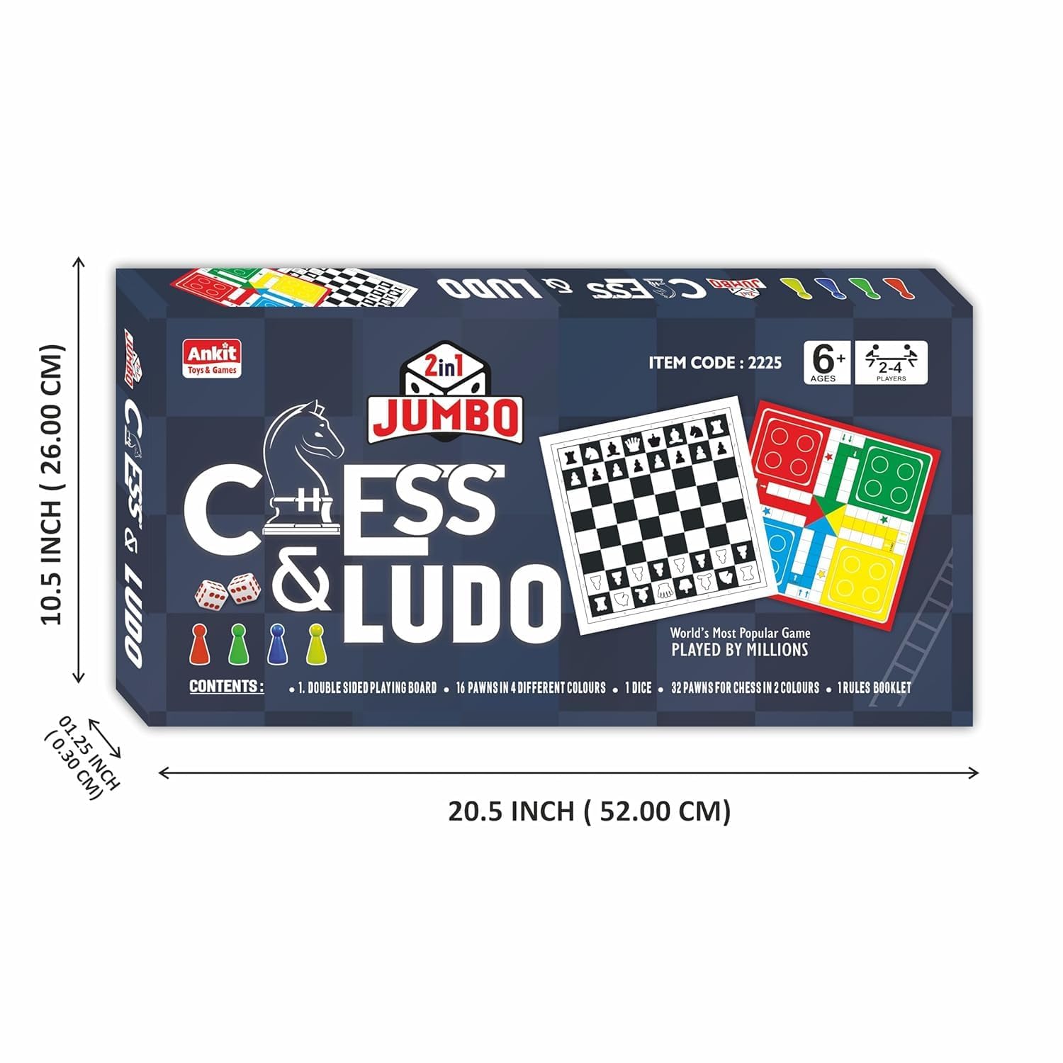 Ankit Toys & Games 2in1 Chess & Ludo Jumbo Game Set