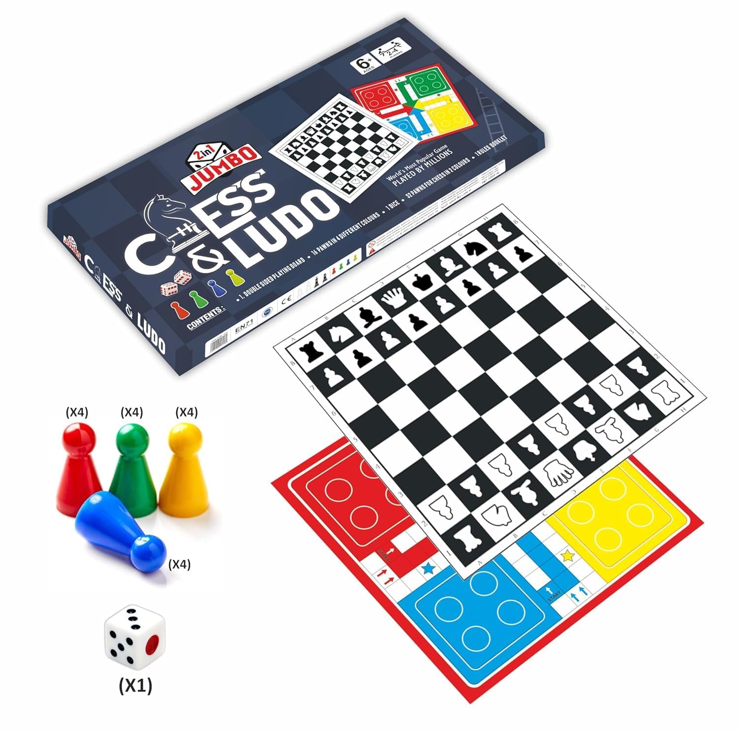 Ankit Toys & Games 2in1 Chess & Ludo Jumbo Game Set