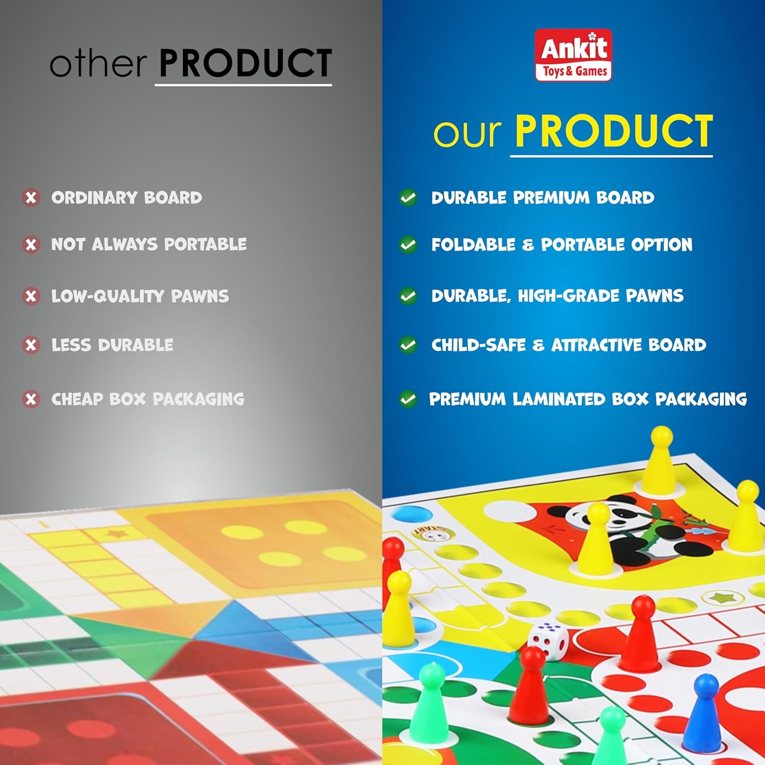 Ankit Toys & Games Ludo and Snake & Ladders Board Game Set