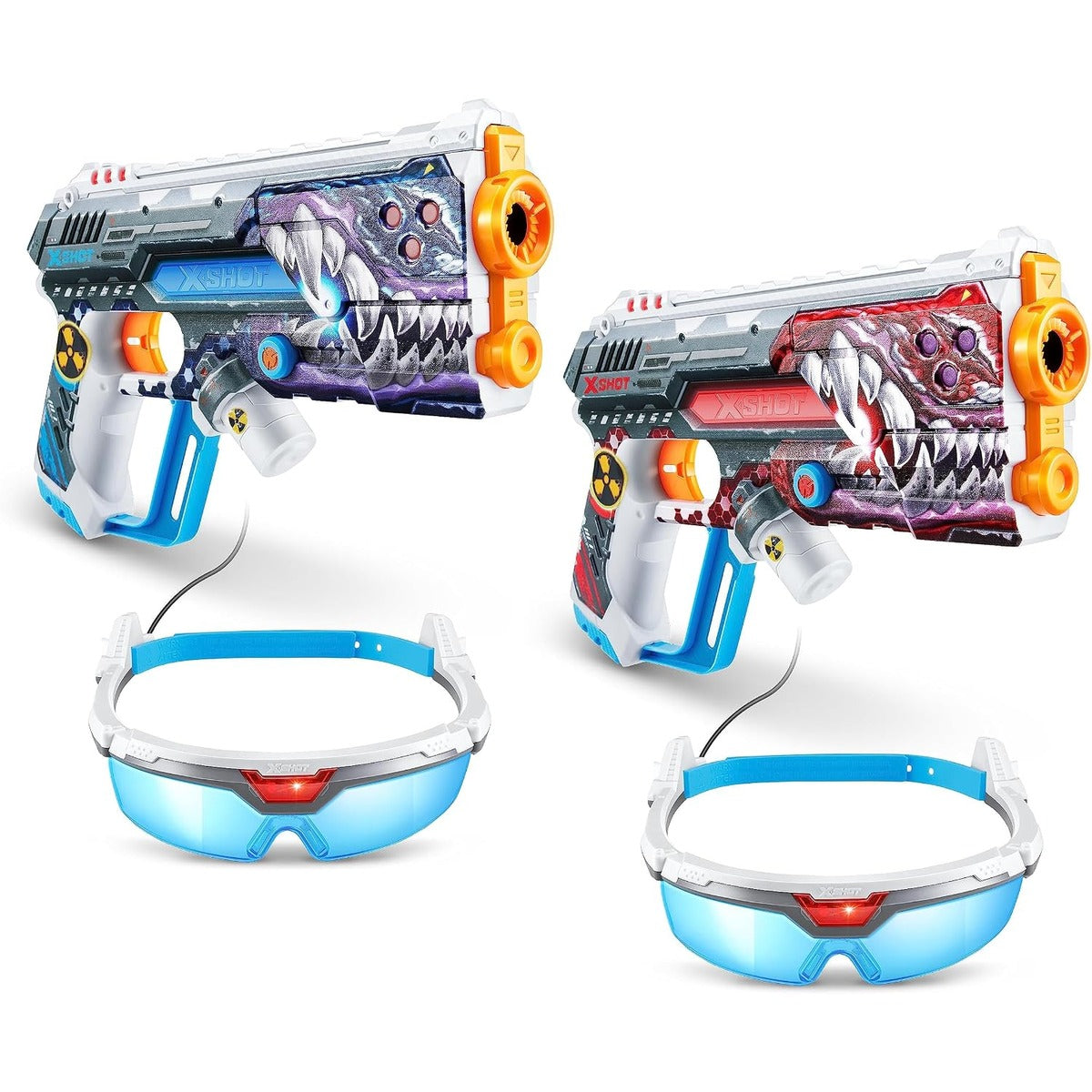 X-SHOT Laser Skins S1 Laser 360 Pack of 2 Blaster With Sensor Headset,Action Aiming Toy Gun For Kids, Teen, Adults Boys