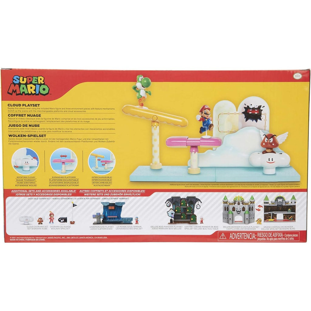 Super Mario Cloud World Diorama Set with 2.5" Running Mario Action Figure