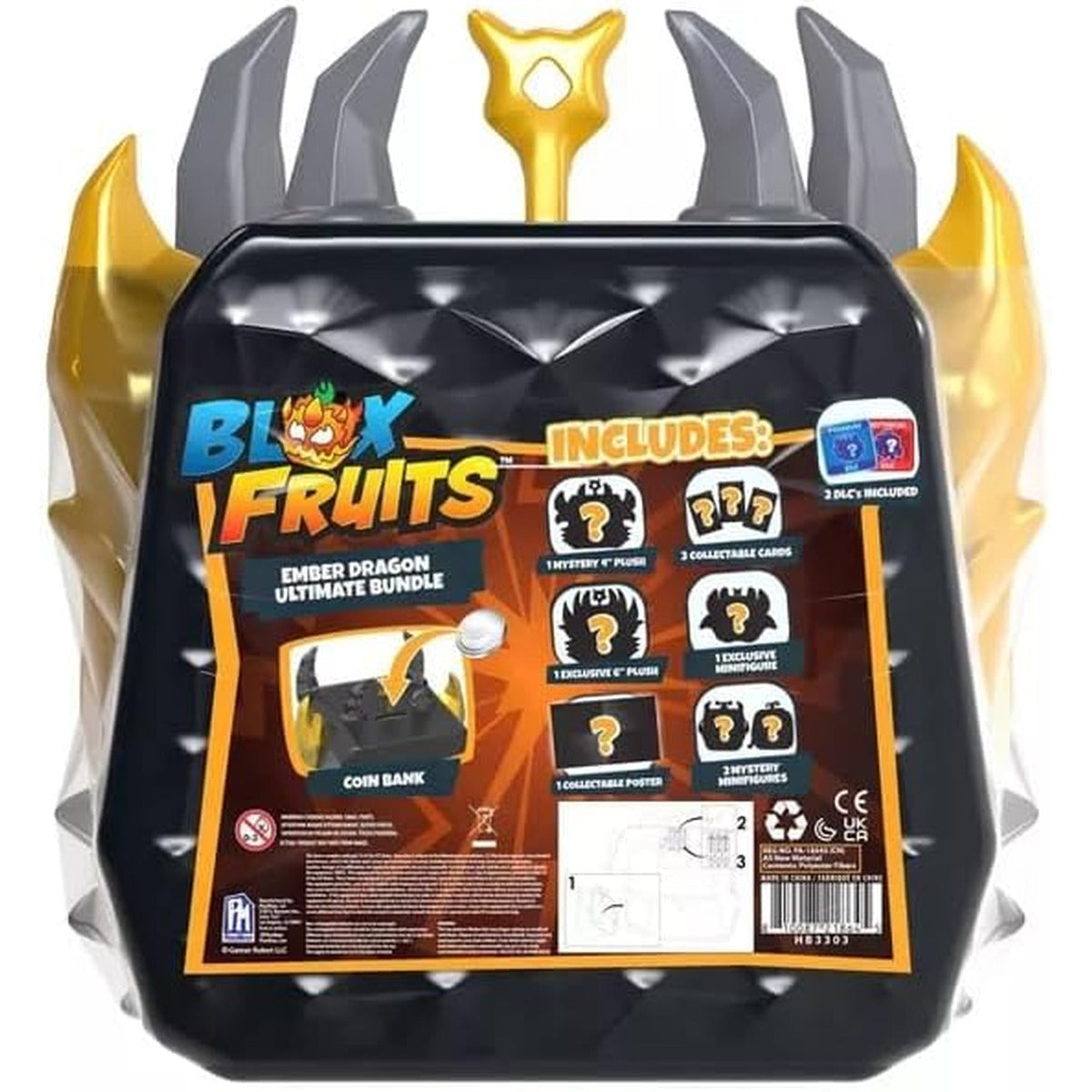 Blox Fruits Ember Dragon Storage Case Bundle Series 3 - Plush Toys, Exclusive Minifigures, Poster Includes - DLC Code