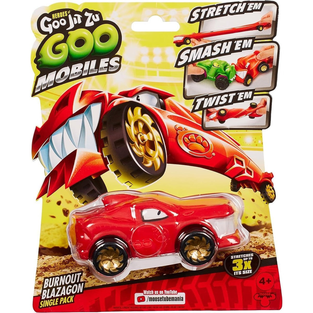 Heroes of Goo JIT Zu Goo Mobiles Burnout Blazagon- Stretch 'em! Smash 'em! Twist 'em! Fix Them and Start Again! Present for 4 Year Old Girls, Boys and Goo JIT Zu Fans