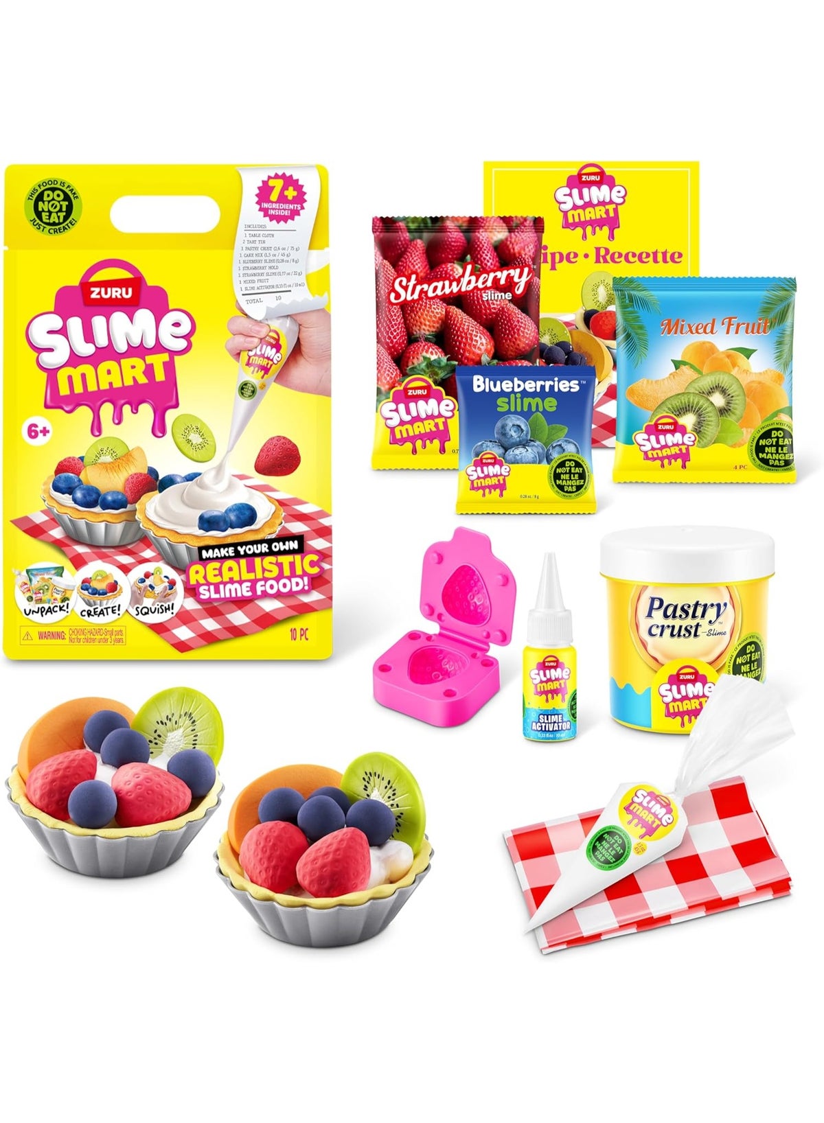 Slime Mart Small Bag by ZURU - Fruit Tart Slime Making Kit for Kids Ages 6+, Sensory &