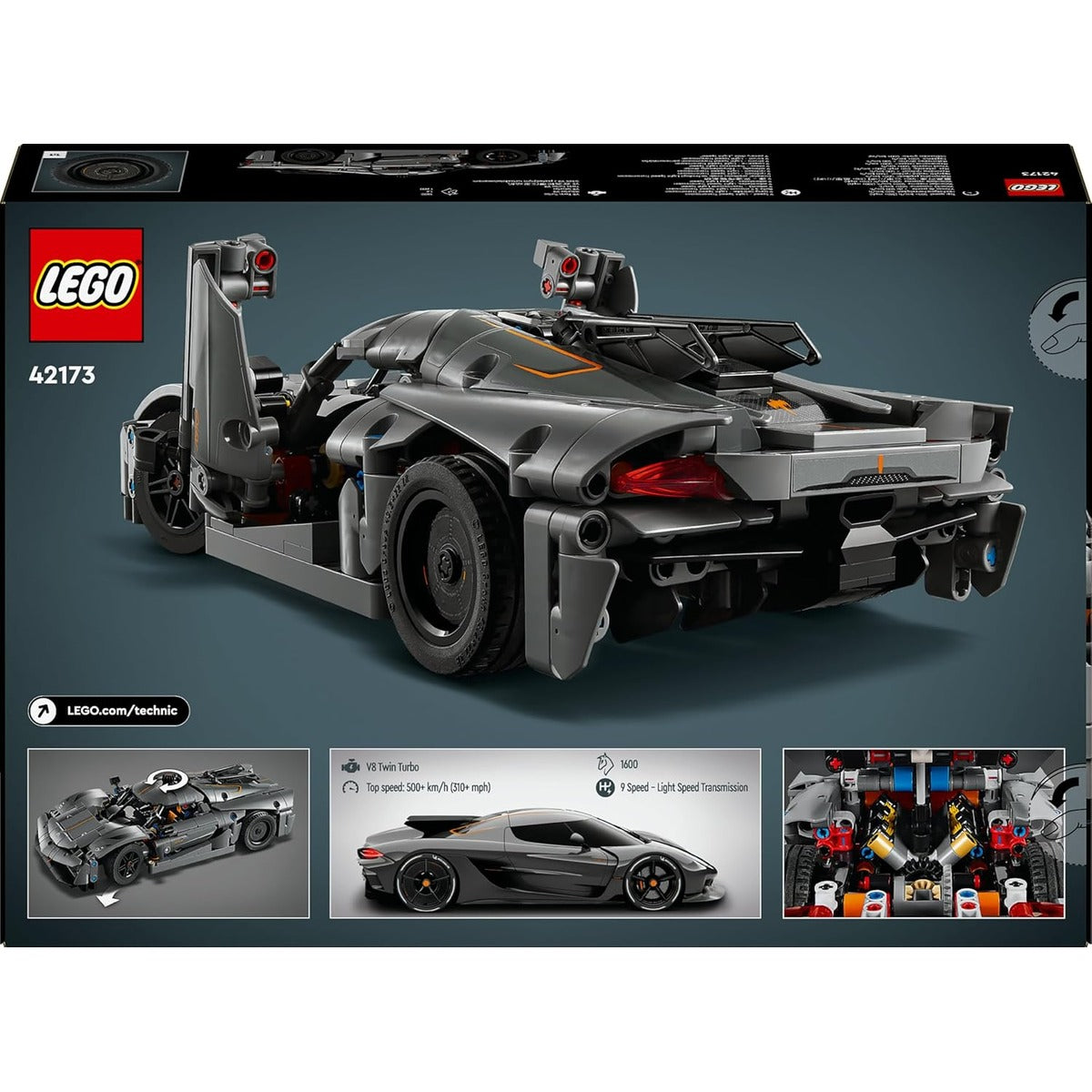 LEGO 42173 Technic Koenigsegg Jesko Absolut Supersportwagen in Grau