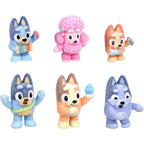 Bluey Fuzzies Deluxe Figure Pack. with 6 Specially Flocked Collectible Mini