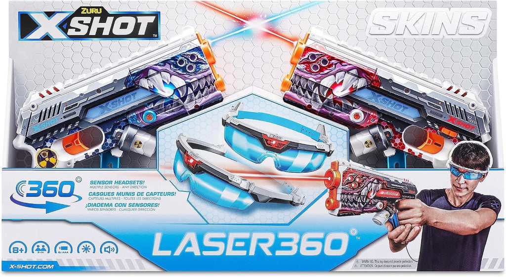 X Shot X-SHOT Laser Skins S1 Laser 360 Pack of 2 Blaster With Sensor Headset,Action Aiming Toy Gun For Kids, Teen, Adults Boy