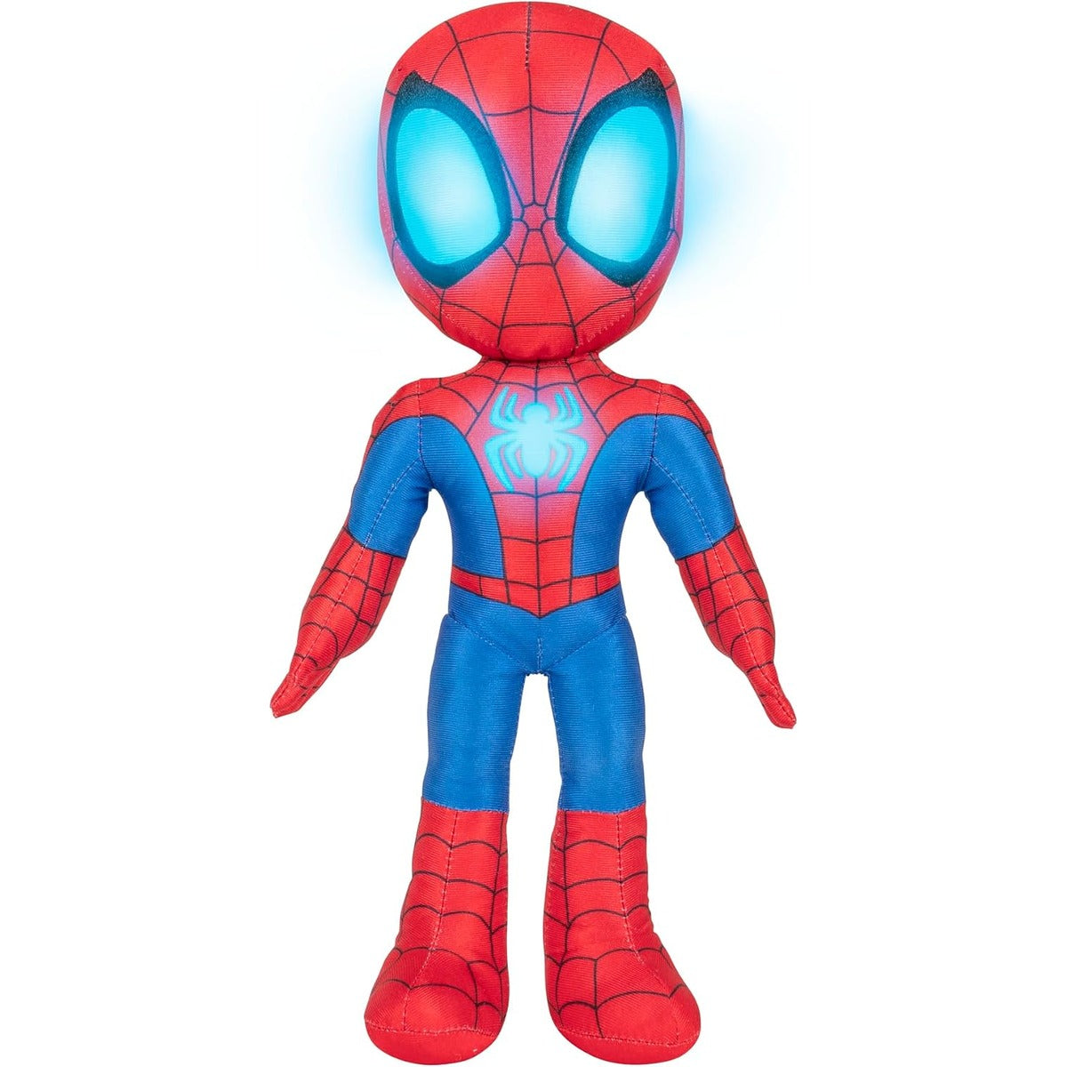 Spidey Marvel Spidey and His Amazing Friends Glow Webs Spidey Feature Plush - 14-Inch Interactive Plush with Light Up Eyes an