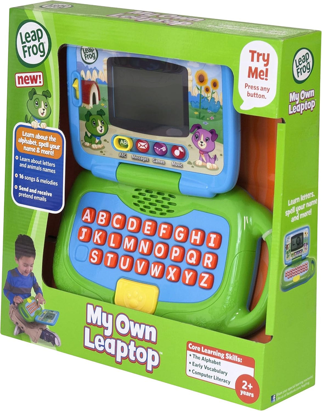 LeapFrog Scout My Own Leaptop (Green), Interactive Learning Laptop, Teaches Letters