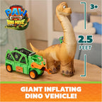 PAW PATROL: The Dino Movie Rocky's Megasaurus Transport Vehicle, Push Button Inflatable