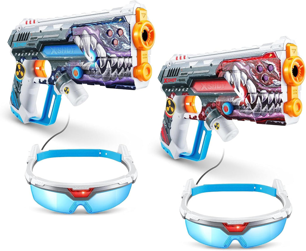 X-SHOT Laser Skins S1 Laser 360 Pack of 2 Blaster With Sensor Headset,Action Aiming Toy Gun For Kids, Teen, Adults Boys