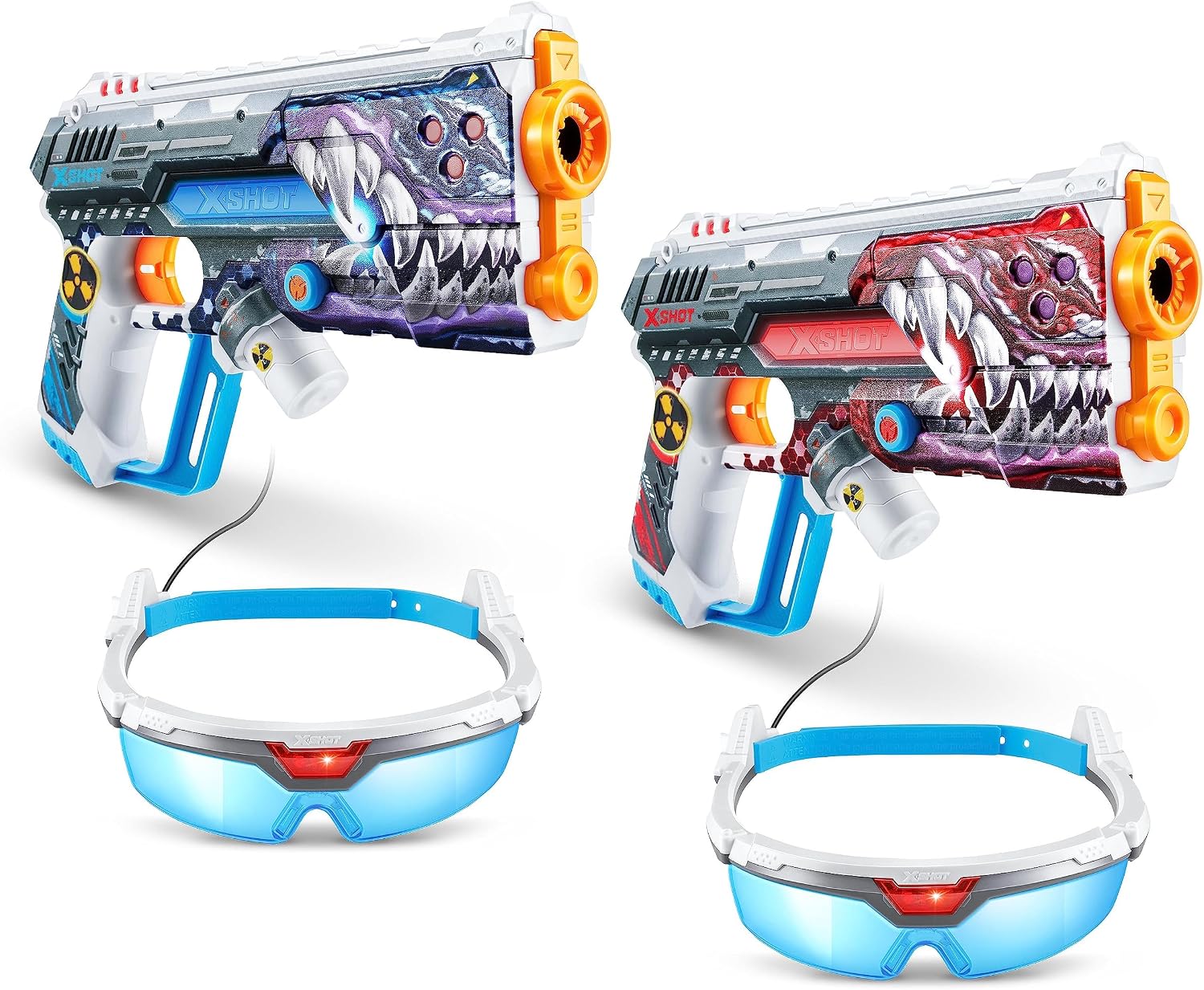 X-SHOT Laser Skins S1 Laser 360 Pack of 2 Blaster With Sensor Headset,Action Aiming Toy Gun For Kids, Teen, Adults Boys