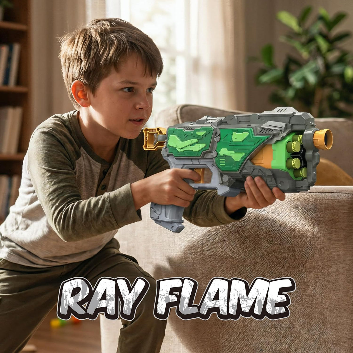 Hip Shot Ray Flame Power Dart Blaster for Kids, Includes 6