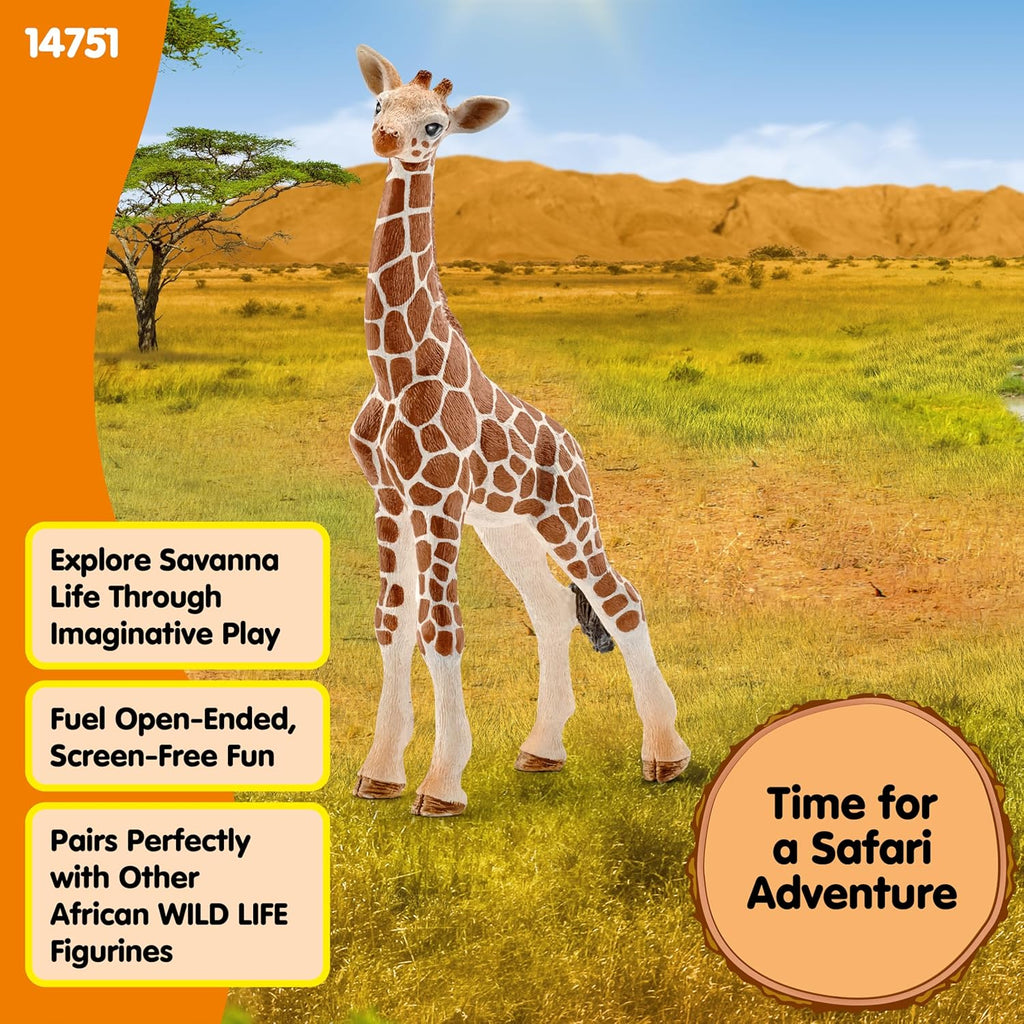 Schleich Wild Life Giraffe Calf Animal Figurine - Realistic and Highly Detailed Baby Giraffe Toy Figure, Fun and Educational Play for Boys and Girls, Gift for Kids Ages 3+