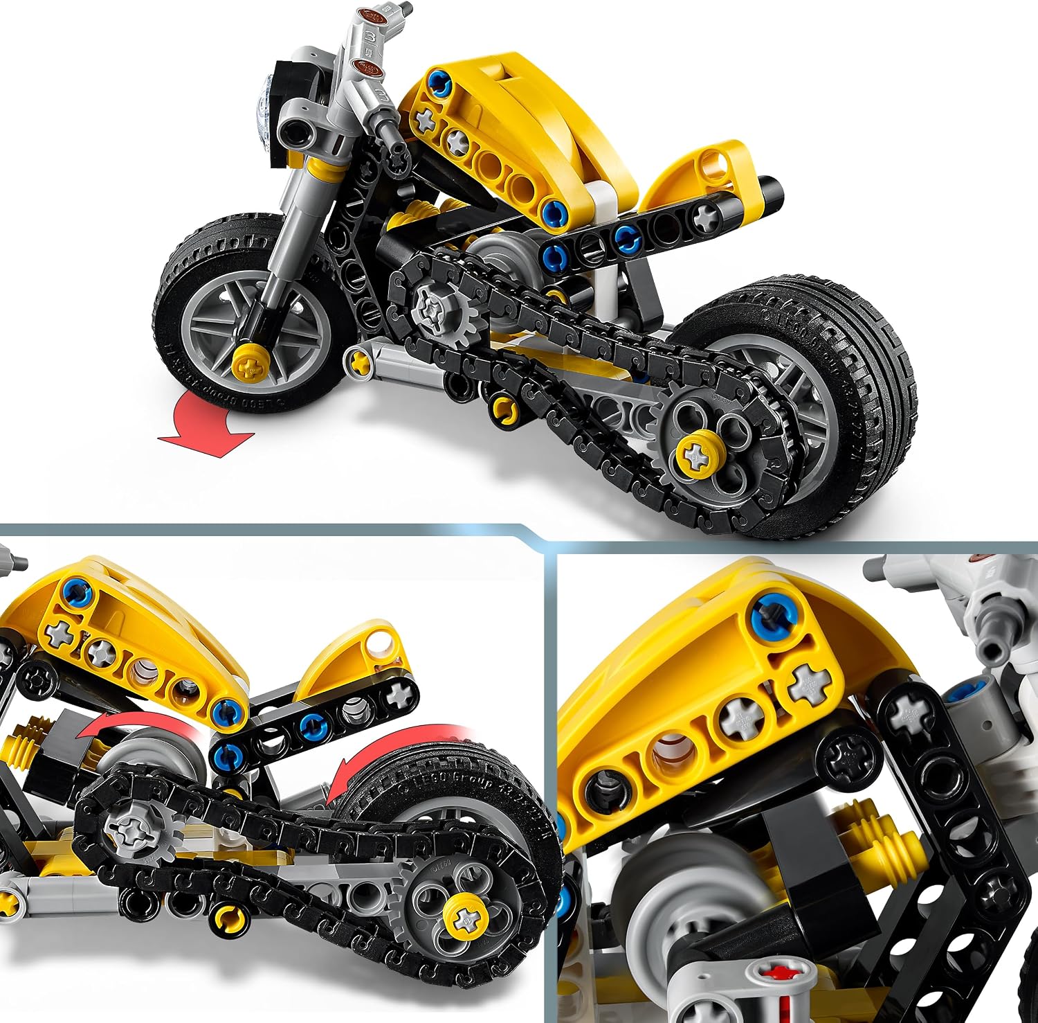 Lego 42225 Technic, Yellow Motorcycle Toy, Birthday Gift, Blocks, Education, Boys, Girls, Children, 7, 8, 9, Elementary