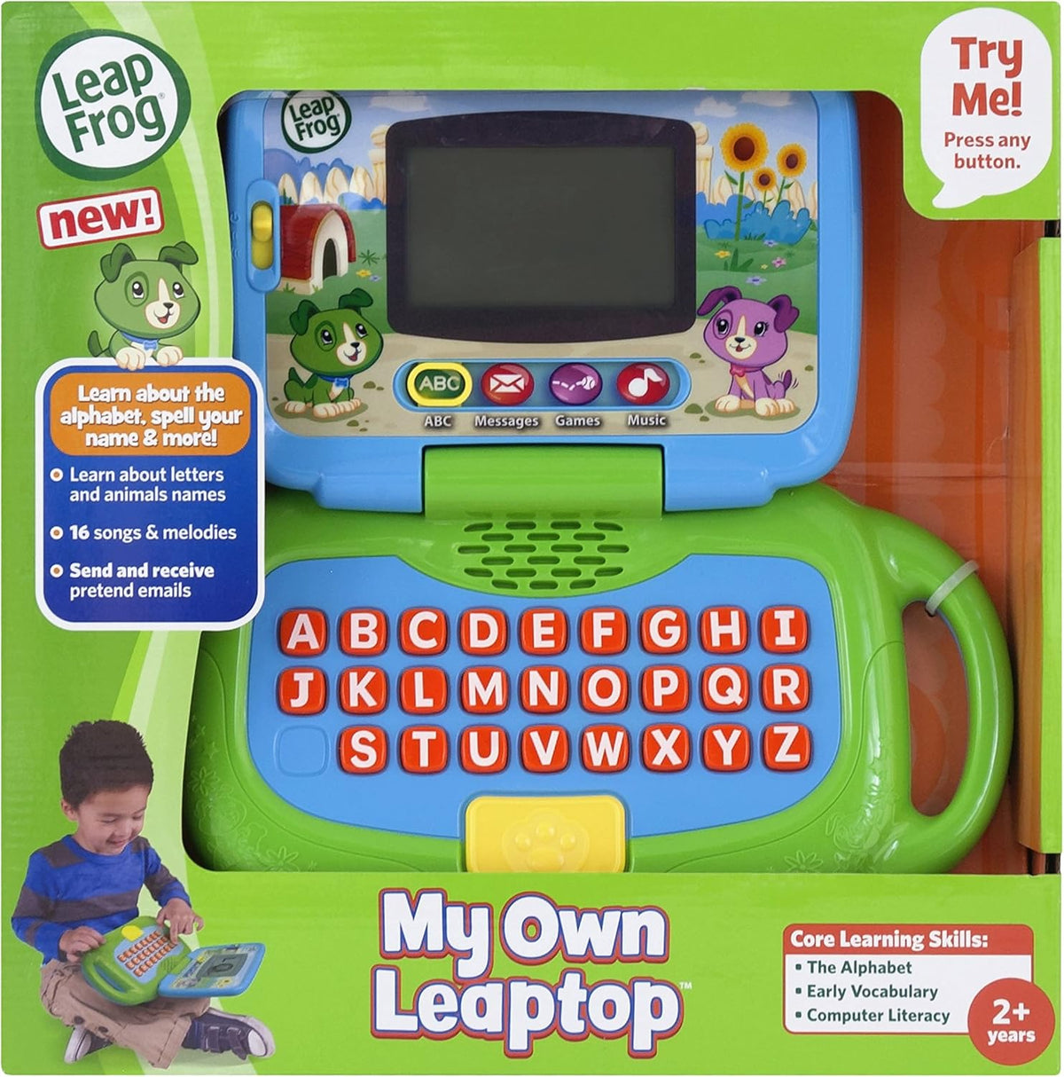 LeapFrog Scout My Own Leaptop (Green), Interactive Learning Laptop, Teaches Letters