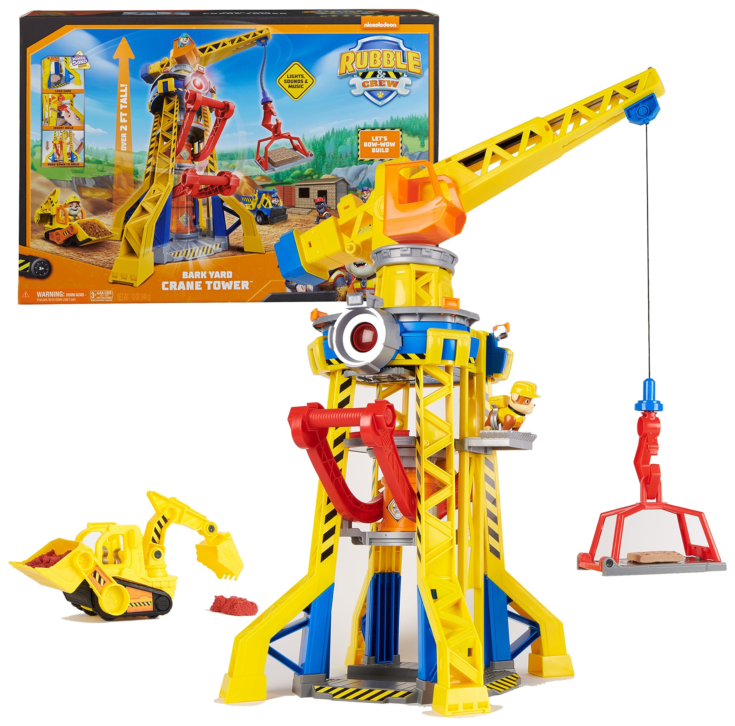 Ruben & Compagnie Brico Park – Interactive Construction Crane – Ruben Figurine Vehicle and Company to Collect – with Magic Sand Kinetic Sand – Paw Patrol Toy – Children's Toy for Ages 3 and Above
