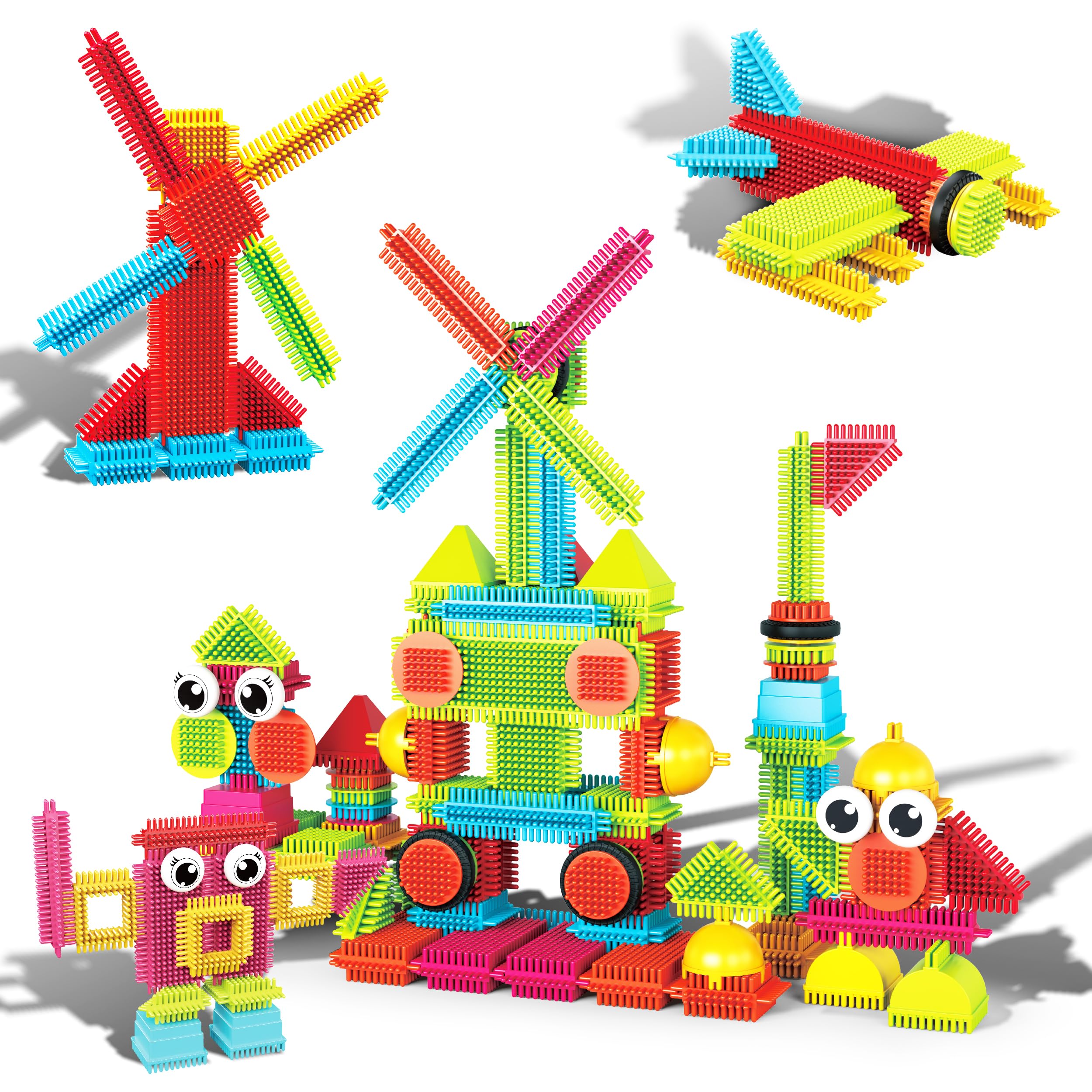 PicassoTiles Toys 112 Piece Hedgehog Blocks STEM Building Tiles Set Construction Learning Toy Stacking Interlock Block, Creativity Beyond Imagination, Inspirational, Recreational, Educational PTB112 112pc Hedgehog