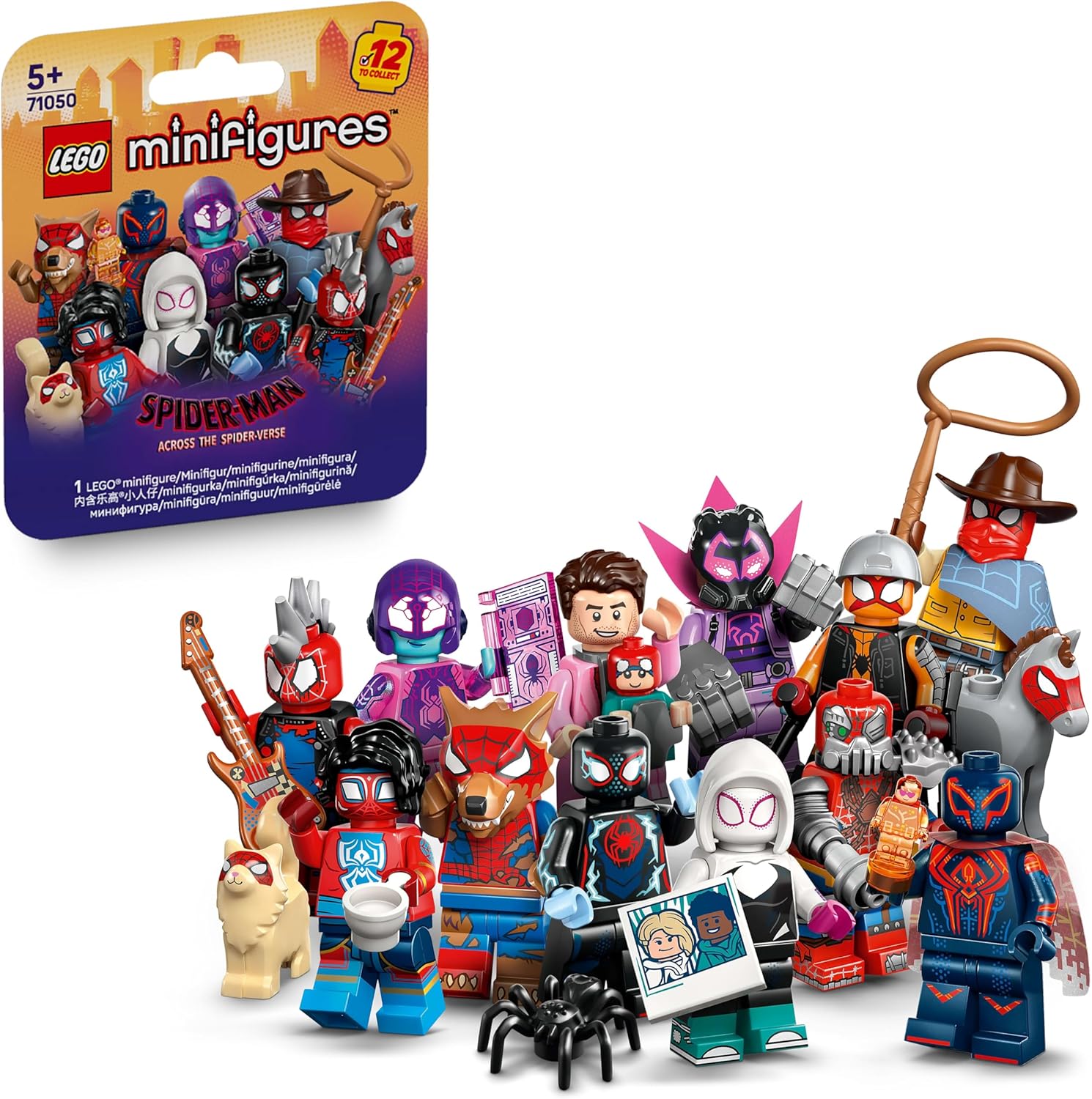 LEGO LEGO Minifigures Spider-Man: Across the Spider-Verse - Get 1 of 12 Collectible Toys with Accessories - Gift for 5+ Year 