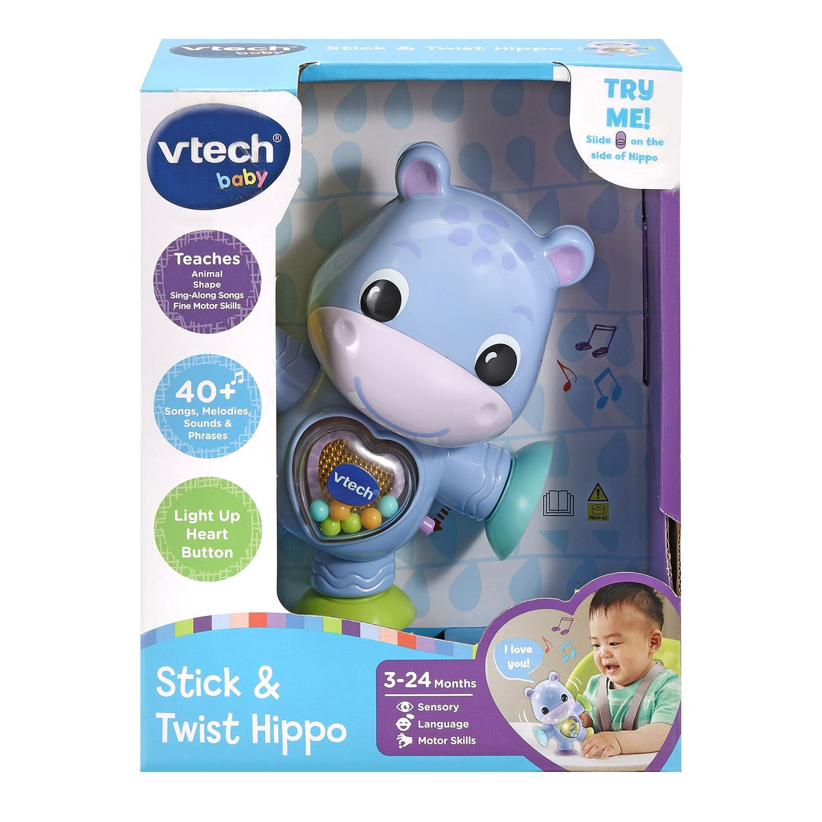 VTech 550303 Baby Stick & Twist Hippo,Multi,6.6 x 10.4 x 14.2 cm