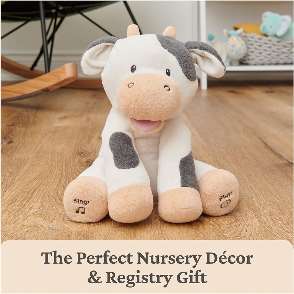 Baby GUND Buttermilk the Cow Animated Plush, Singing Stuffed Animal Sensory Toy, Sings Old MacDonald and Teaches Animal Sound