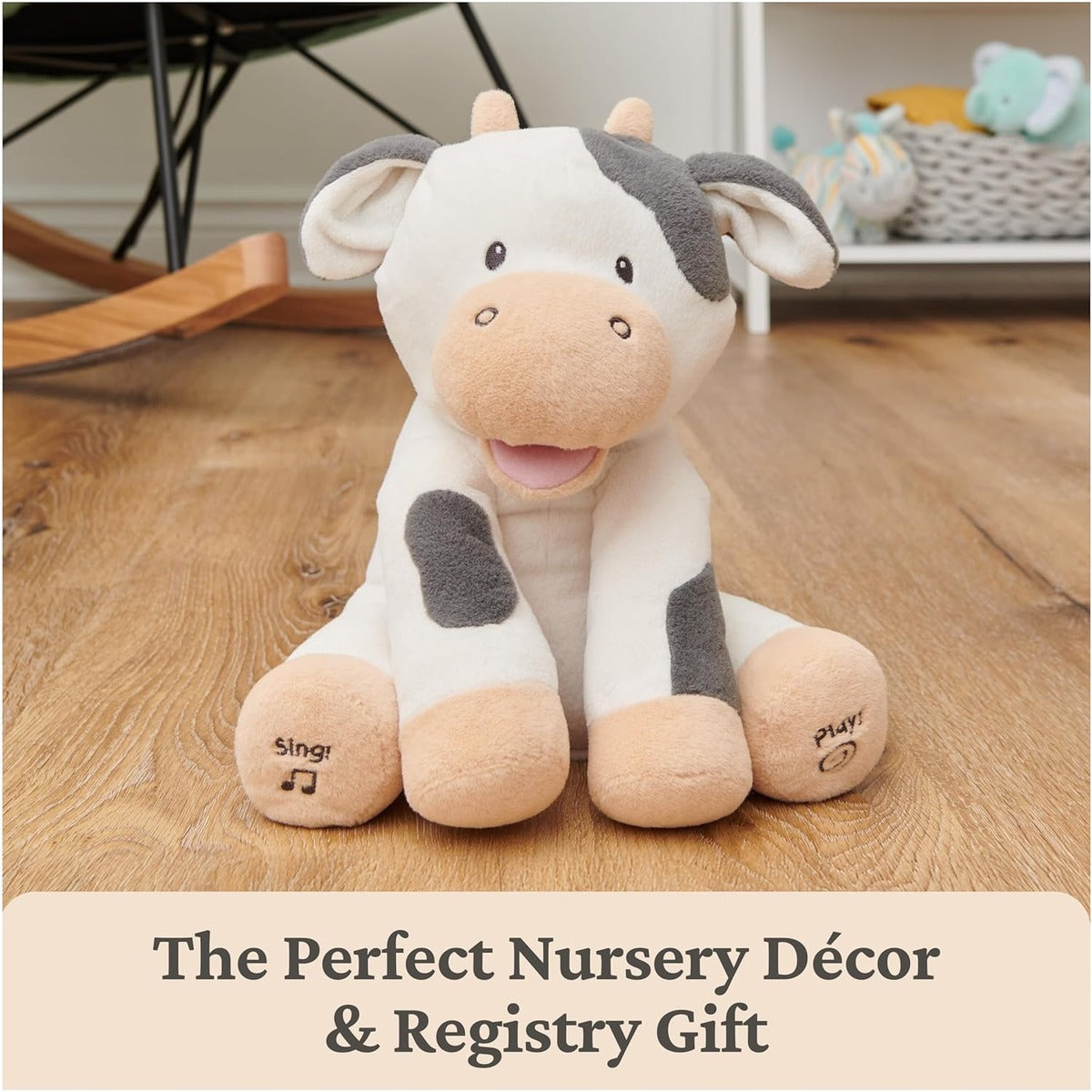 Baby GUND Buttermilk the Cow Animated Plush, Singing Stuffed Animal Sensory Toy, Sings Old MacDonald and Teaches Animal Sound
