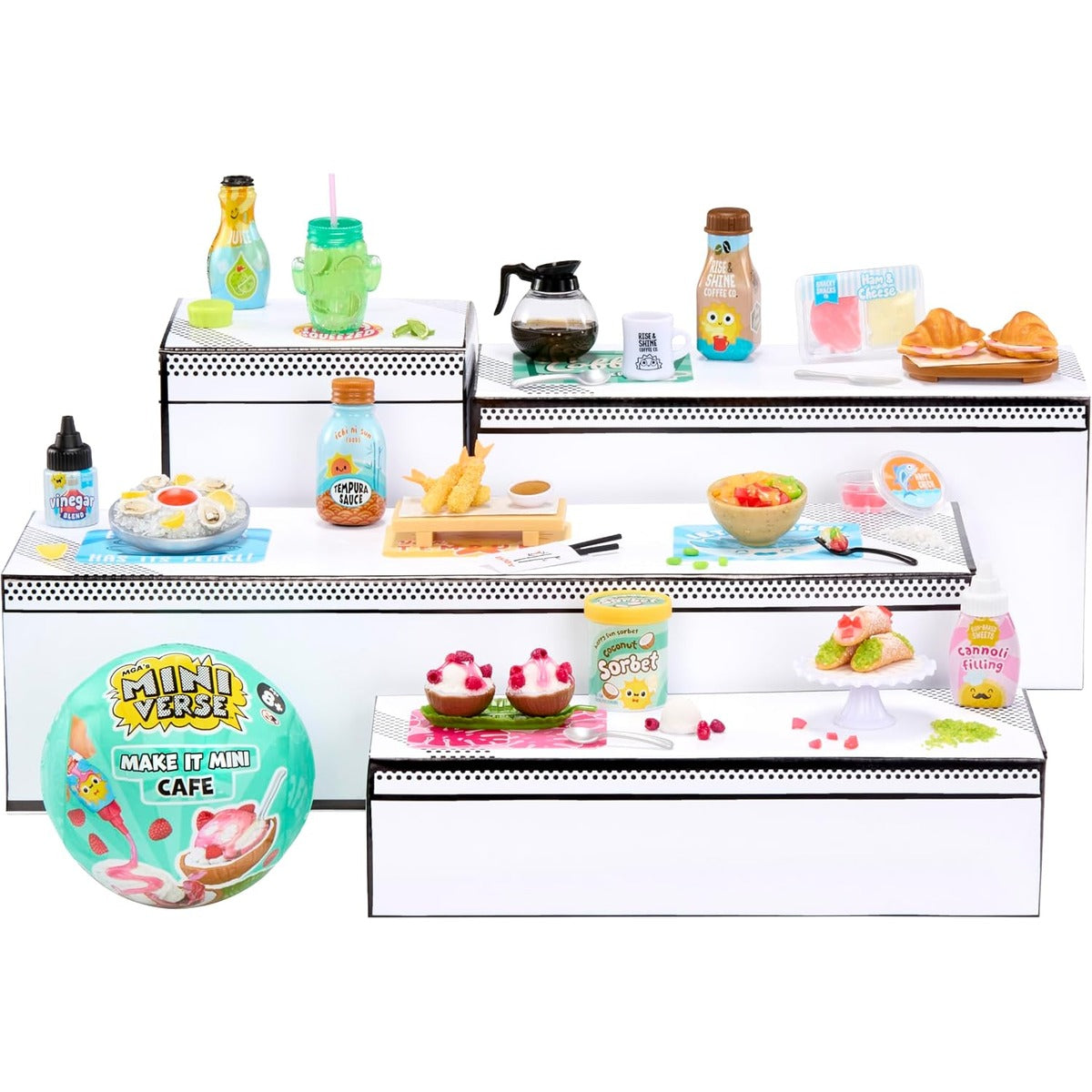 MGA's Miniverse Make It Mini Foods Cafe Mystery Ball, DIY Mini Food Collectible Set with Resin Craft, Assorted Surprise Toy for Kids 8+