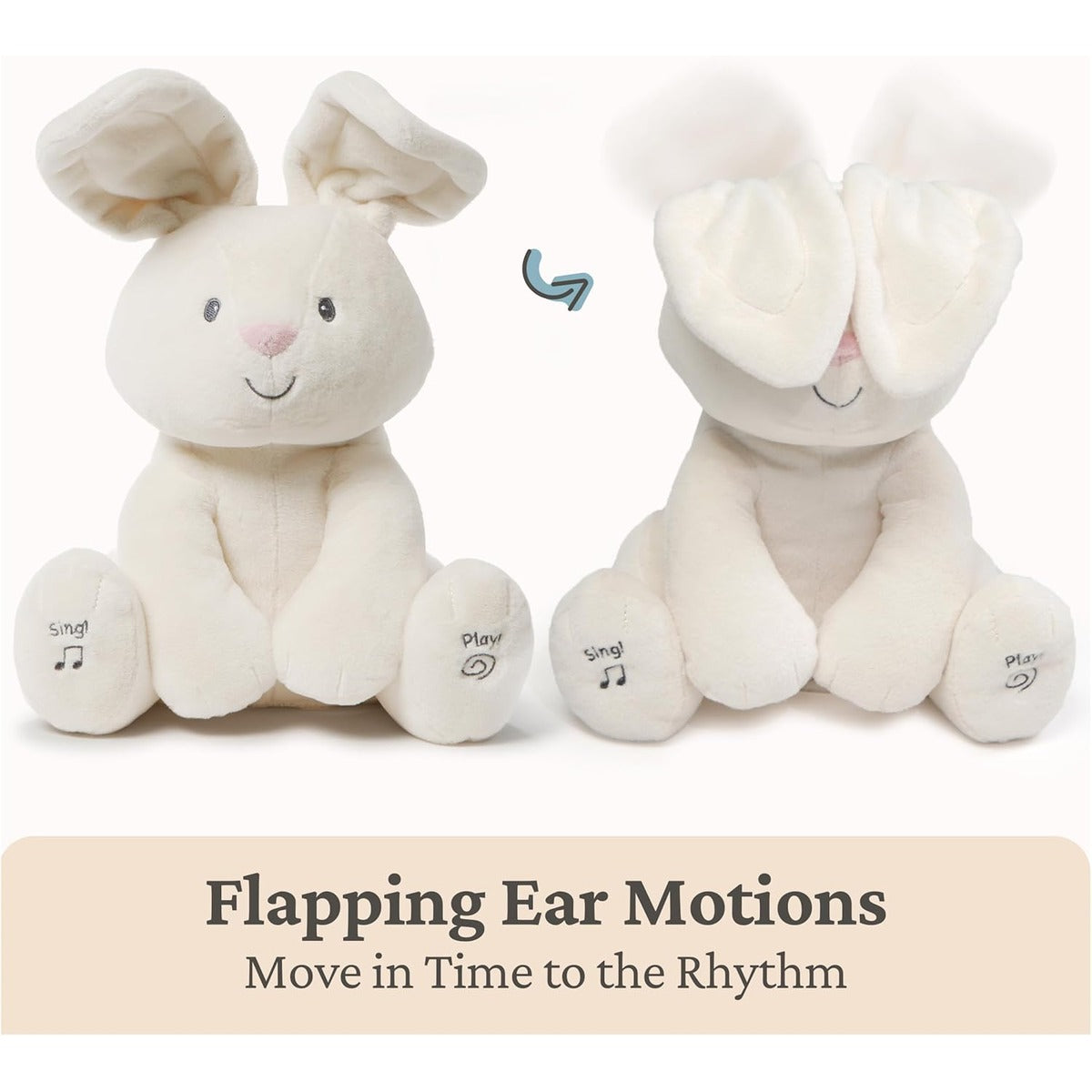GUND Baby Flora The Bunny Animated Plush, Singing Stuffed Animal Toy for Ages 0 and Up, Cream, 12" (Styles May Vary)