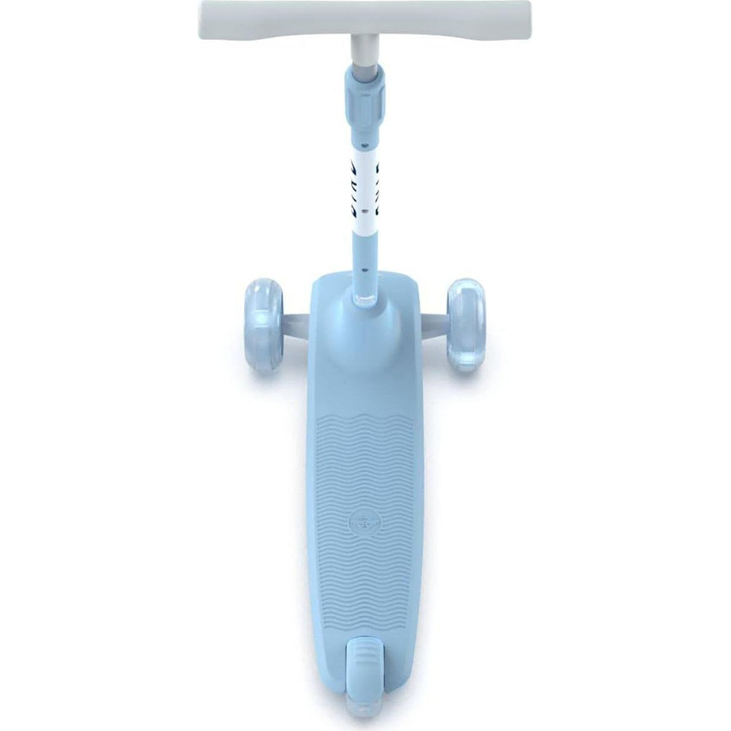 Bird Birdie Glow Kids Scooter Leg Power W/ Glowing Wheels, AdjUStable Height, Portable Compact Stylish Trendy, 3 Wheels Design, Stomp Brake System, Sky Blue