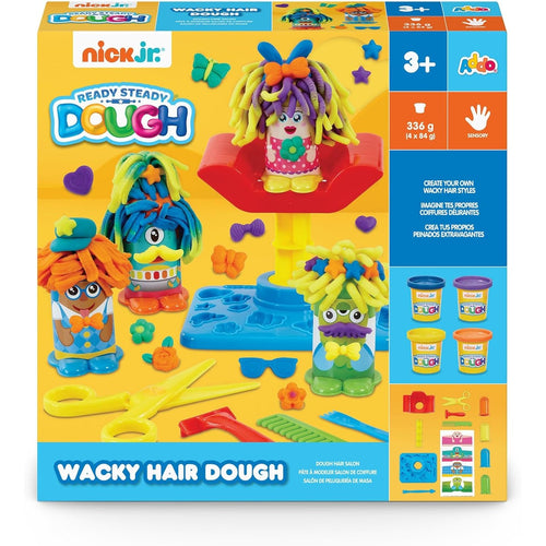 Addo Nick Junior Ready Steady Dough Wacky Hair, Play Dough, Clay Toys, Moulding Arts & Craft, School Supply, Toys for Kids