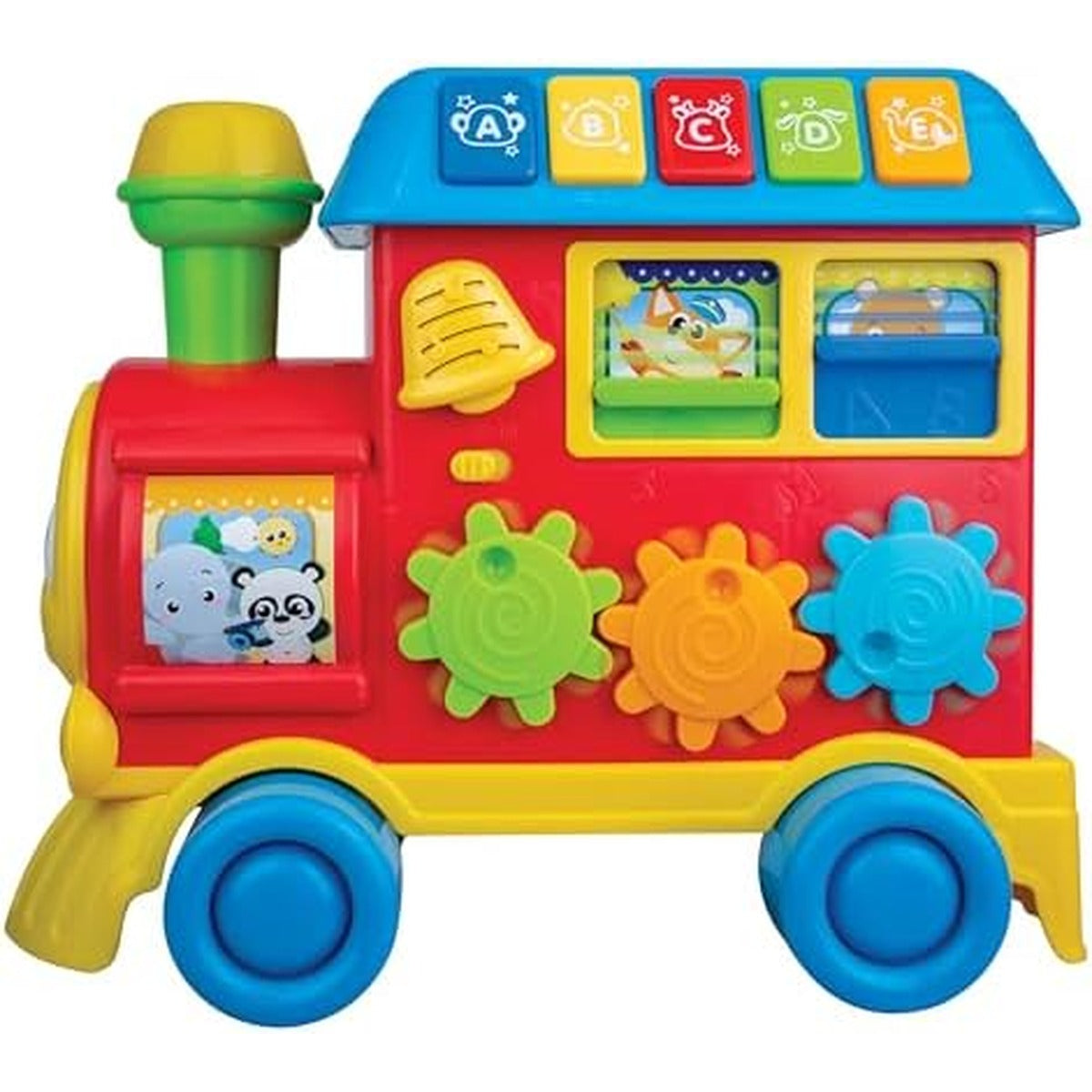 Winfun Walker Ride-On Learning Train | 3‑in‑1 Grow-With-Me Train - Sit‑Play, Push Walker & Ride-On with Learning Buttons, Light-Up Engine, Gears & Sound Effects