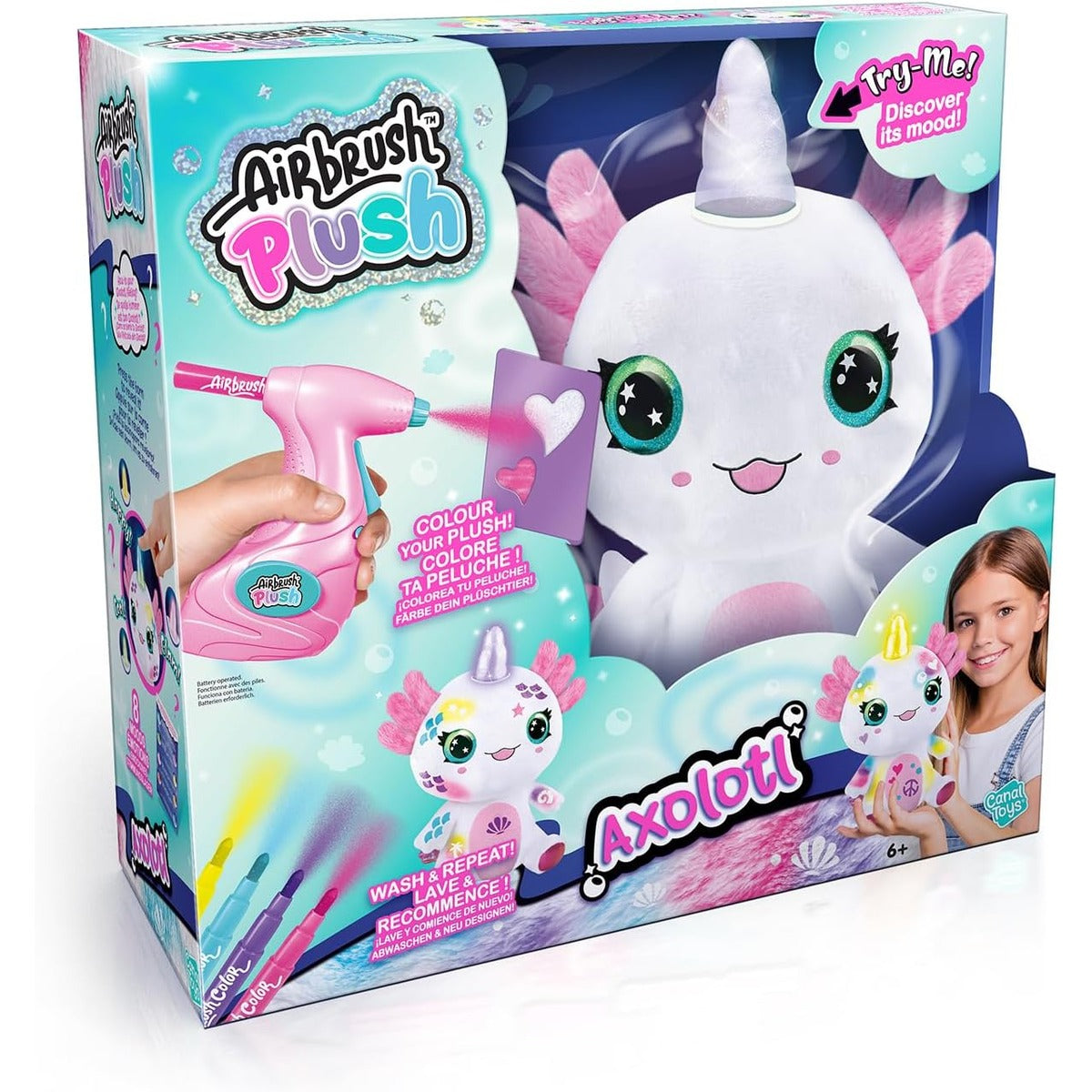 Canal Toys Airbrush Plush Light-Up Axolotl