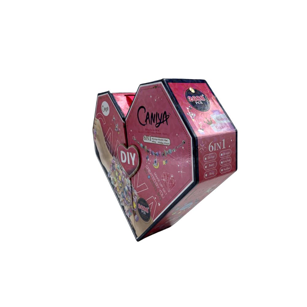 Caniya - 6 In 1 Diy Beads Jewelry Making Kit With Heart Shape