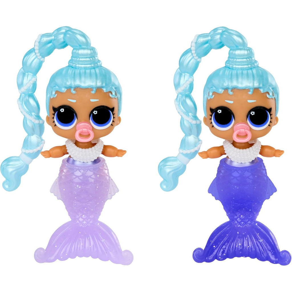 L.O.L. Surprise! Mermaids Makeover Magic Baby Sisters Mystery Doll, Color Change Mermaid Tail, Shell Display Ball & Stand, Collectible Mini Mermaid Doll for Kids Ages 4+, 2.75 Inch
