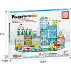 PicassoTiles Metro City Hospital Magnetic Tile Building Set with 8