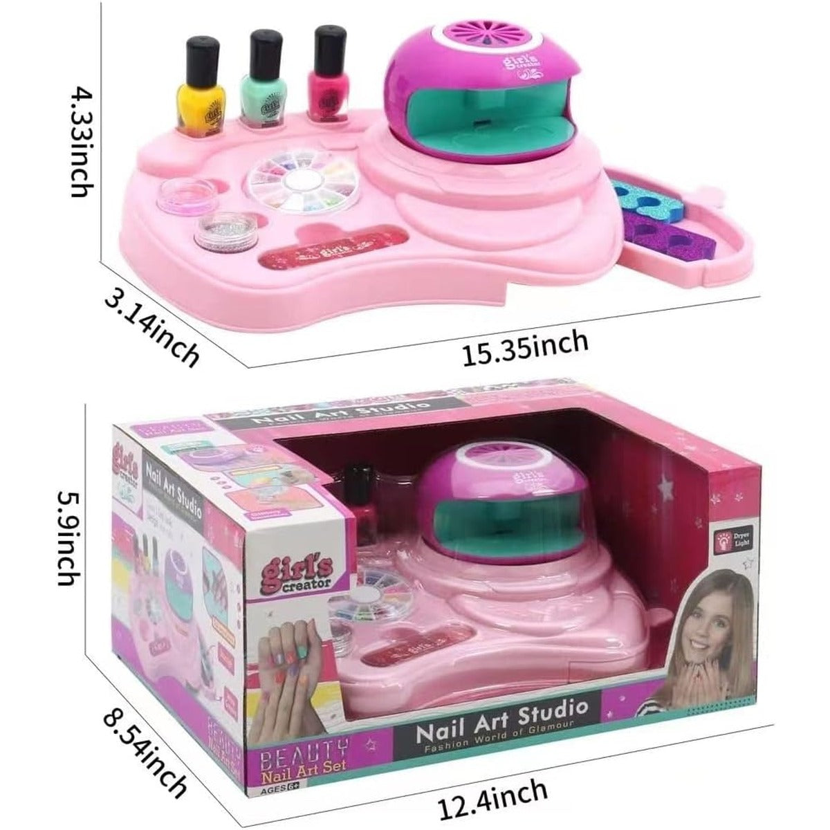 Nail Polish Set for Kids, Nail Art Studio,Pedicure and Manicure Kit Ages 3+