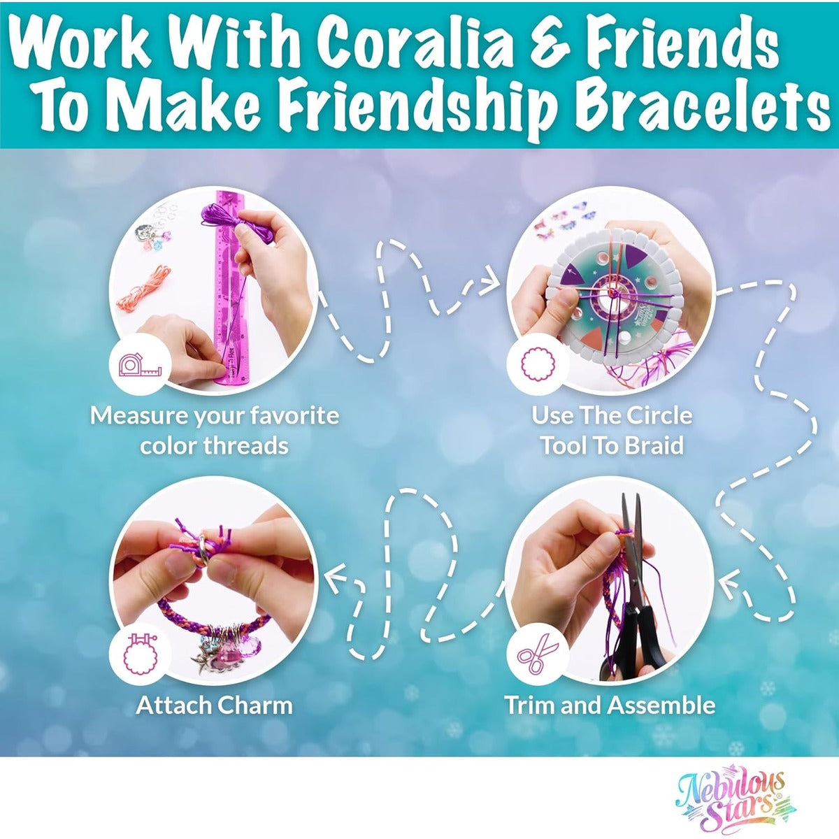 Nebulous Stars Friendship Bracelet Kids Craft Kit