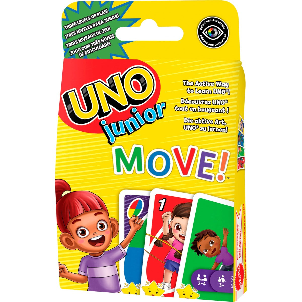 Mattel Games UNO Junior Move Kids Card Game with Action Rules for