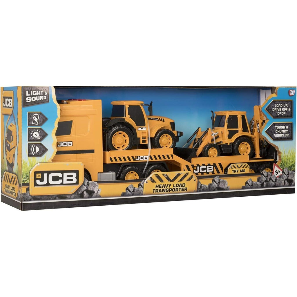 HTI JCB Heavy Load Transporter and Construction Vehicle Set, Yellow/Black 24x 15x69cm 1416416