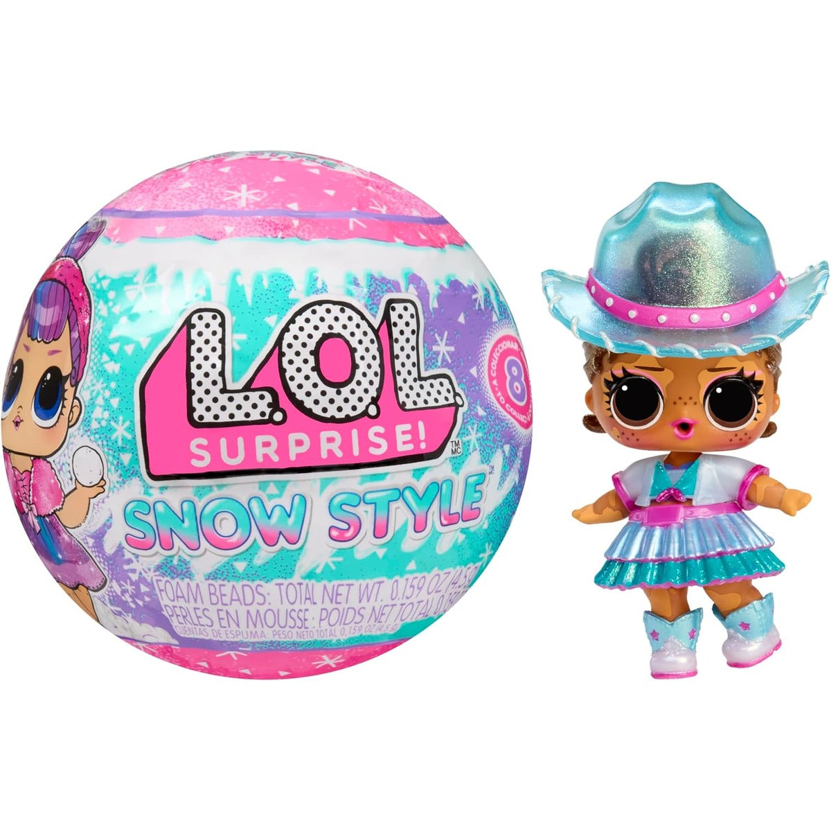 LOL Surprise Winter Snow Dolls Series 2 Collectible Tots with Outfits, Accessories, Snowball Style Packaging, Stickable Snow Play, Unboxing Toy Gift for Kids Girls Holiday Surprise Collection